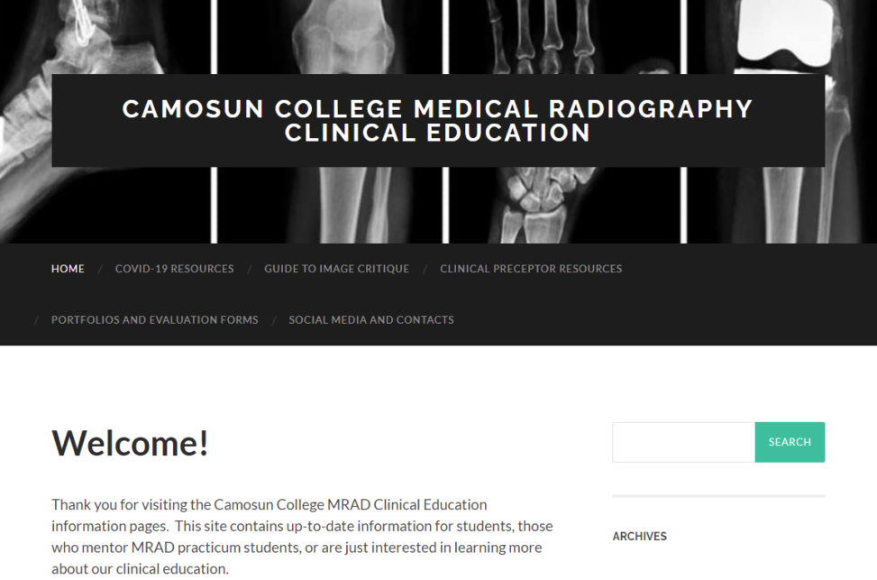 Medical Radiography site screenshot
